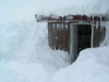 Enneigement de la porte d'entrée du Refuge du Sotré.