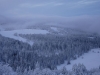 Domaine de ski alpin et chaume du Bas Chitelet en hiver depuis le Refuge du Sotré.