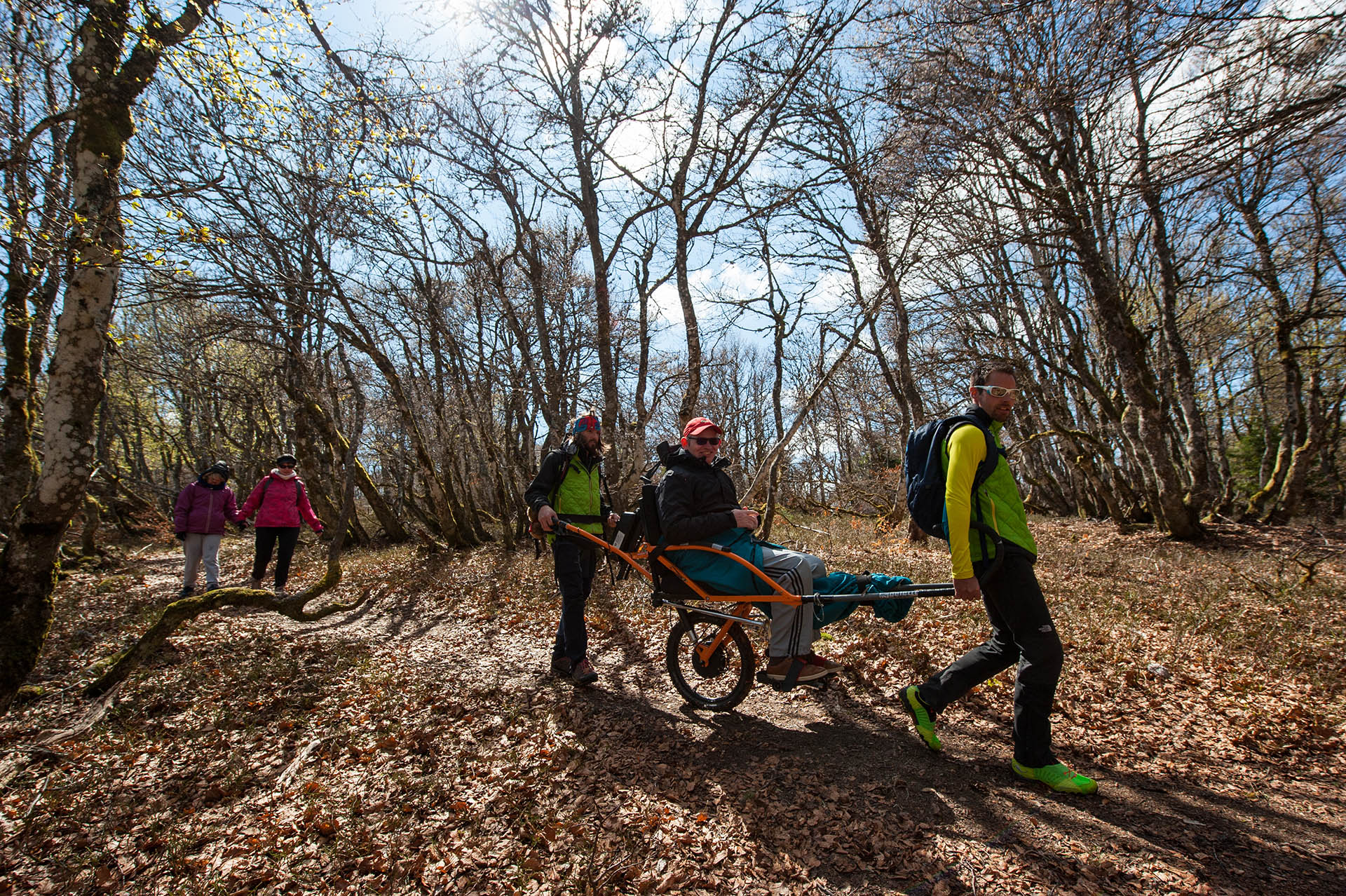 Randonnée joëlette dans le Massif des Vosges pour que les personnes à mobilité réduite puissent